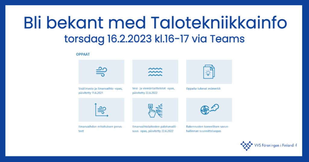 Bli Bekant Med Talotekniikkainfo VVS F reningen I Finland Bli Bekant Med Talotekniikkainfo VVS F reningen I Finland